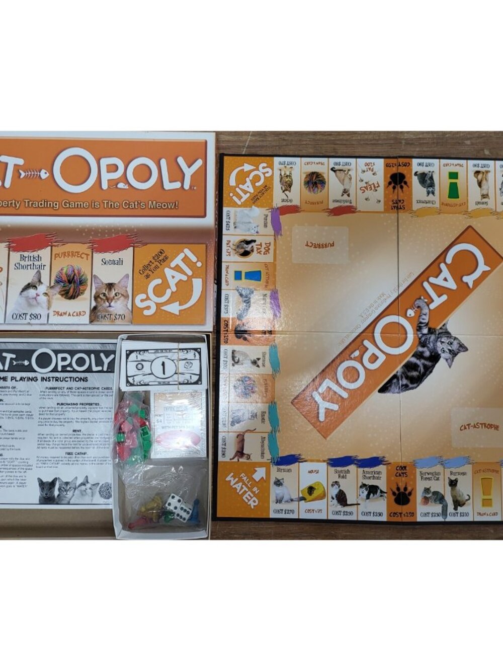 Cat-Opoly A Feline Themed Monopoly Game For Friends Family! New, Open Box!